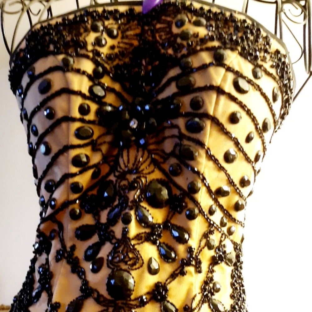 Sherry Hill Couture Bedazzled  Prom Dress - Picture 9 of 9